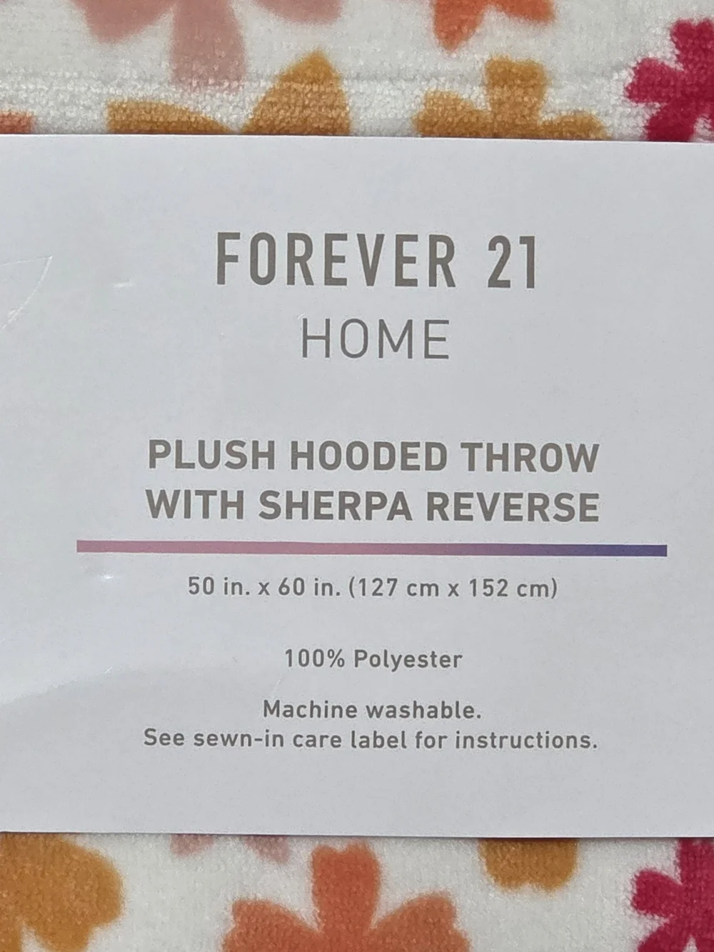 Forever 21 Floral Hooded Throw Blanket  NIP